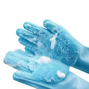 Habicare SS Pet Grooming Gloves Silicone (Pink & Blue) Pet Grooming Gloves Silicone (Pink & Blue)