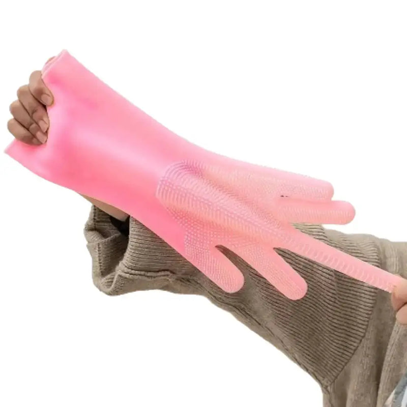 Habicare SS Pet Grooming Gloves Silicone (Pink & Blue) Pet Grooming Gloves Silicone (Pink & Blue)