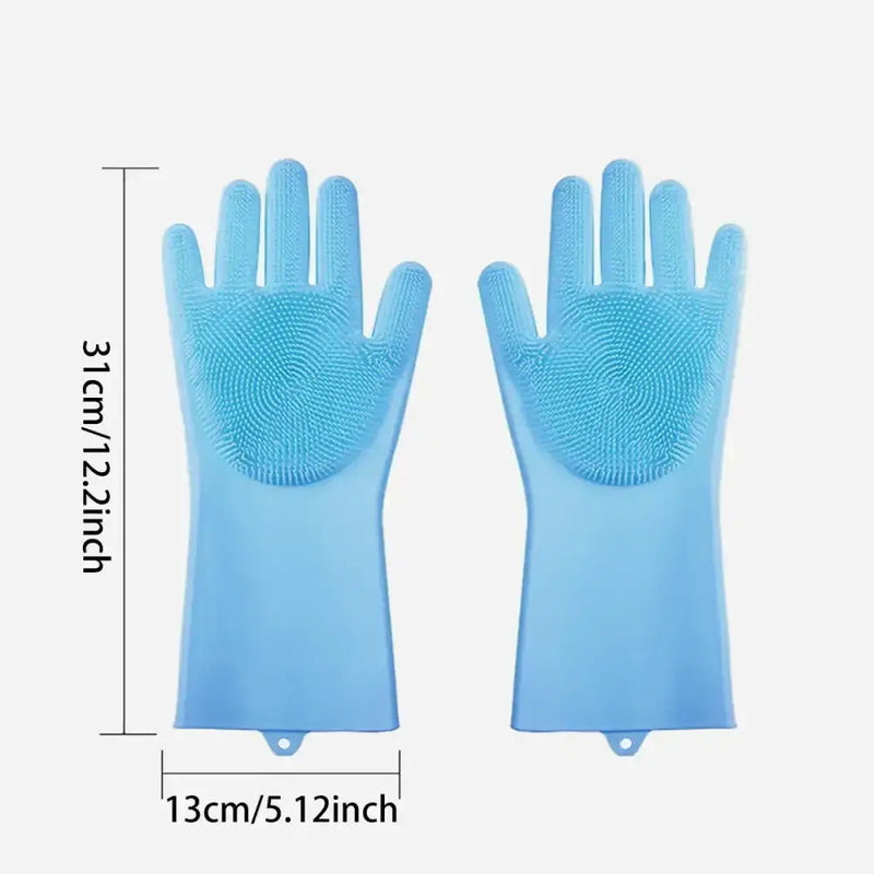 Habicare SS Pet Grooming Gloves Silicone (Pink & Blue) Pet Grooming Gloves Silicone (Pink & Blue)