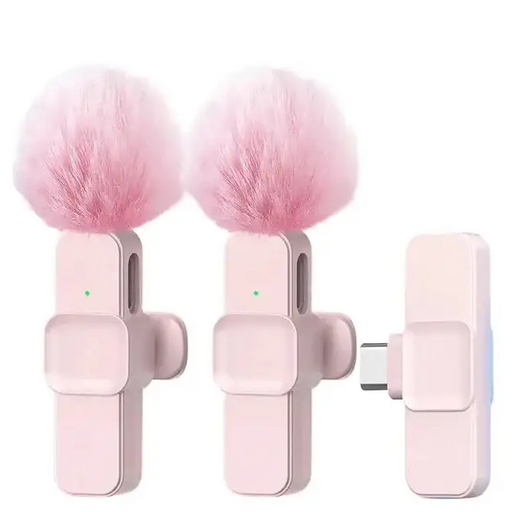 Pink Wireless Lavalier Mic for iPhone & Android (various type of sets available) – view 1