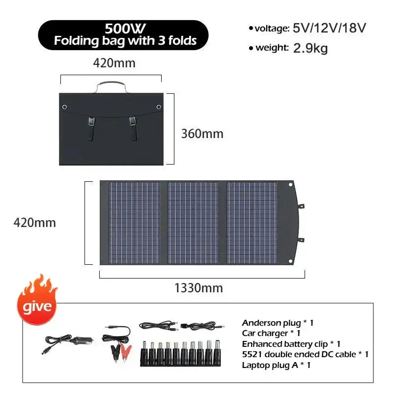 Habicare SS Portable 2000W Solar Charger with Bag Portable 2000W Solar Charger with Bag