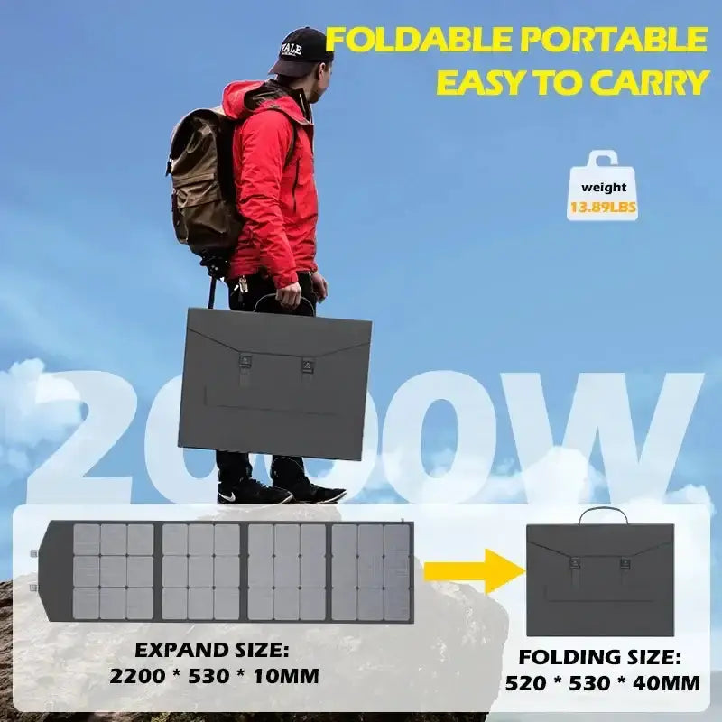 Habicare SS Portable 2000W Solar Charger with Bag Portable 2000W Solar Charger with Bag