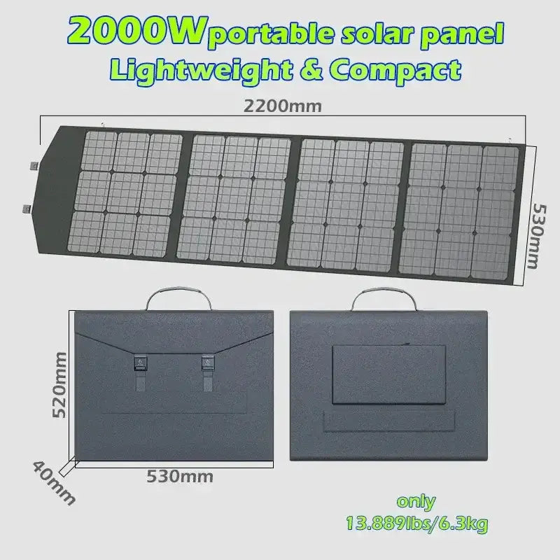 Habicare SS Portable 2000W Solar Charger with Bag Portable 2000W Solar Charger with Bag