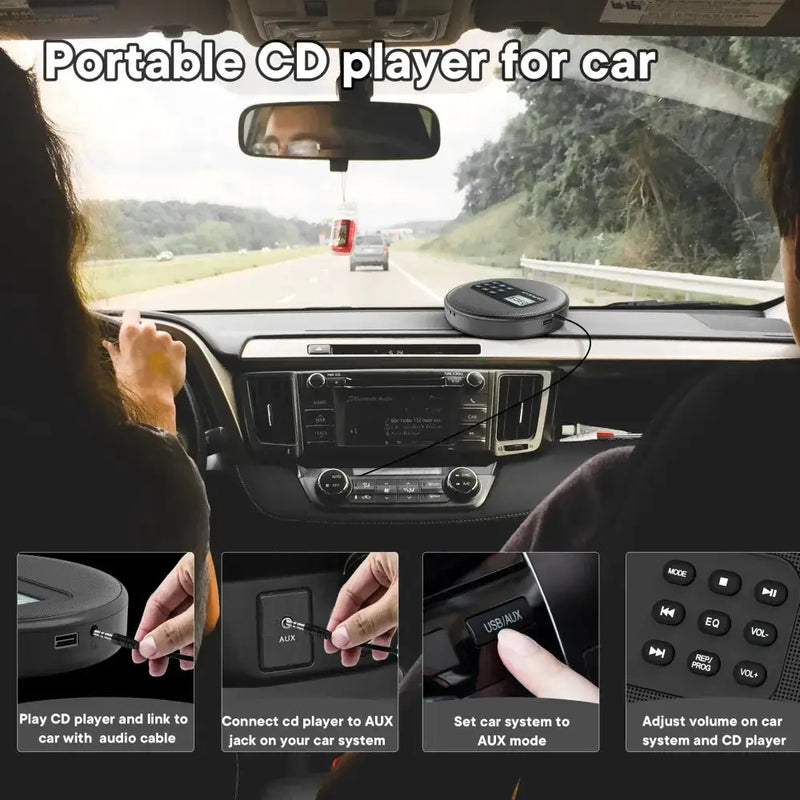 Habicare SS Portable Bluetooth CD Player Portable Bluetooth CD Player