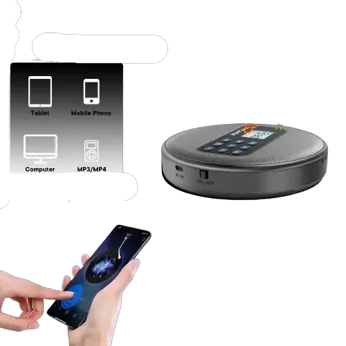 Habicare SS Portable Bluetooth CD Player Portable Bluetooth CD Player