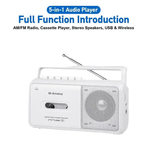 Habicare SS Portable Cassette Boombox with AM/FM Radio Portable Cassette Boombox with AM/FM Radio