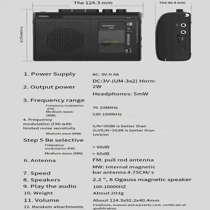 Habicare SS Portable Cassette Player with Radio Portable Cassette Player with Radio