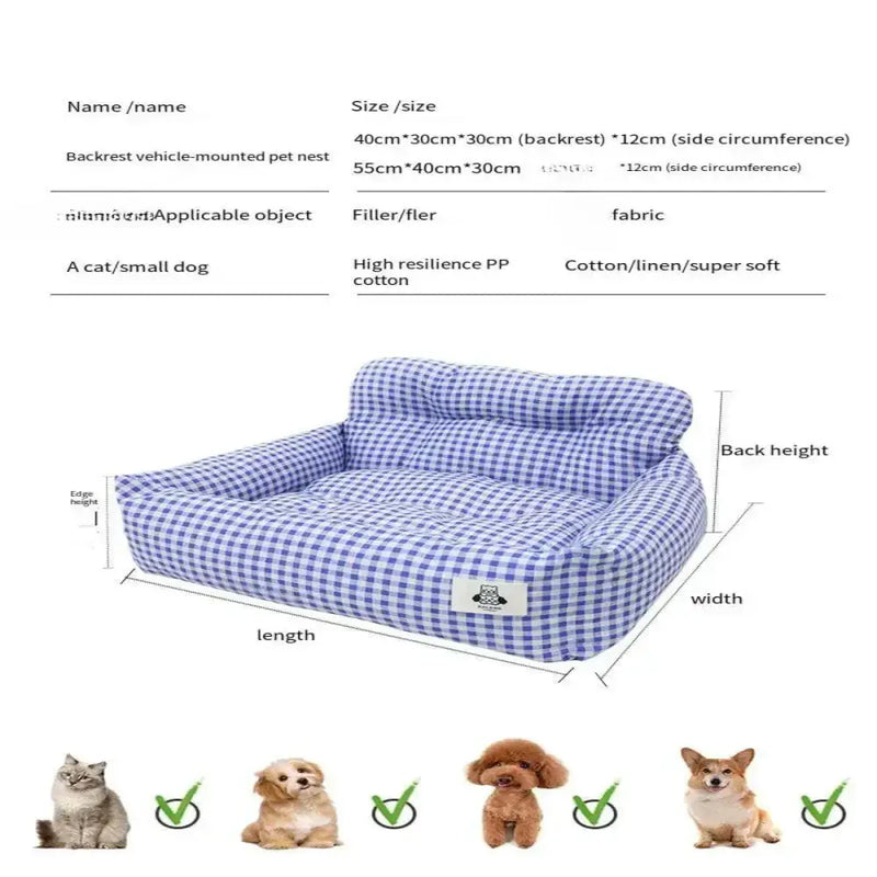 Habicare SS Portable Dog Car Cushion & Bed (2 design available) Portable Dog Car Cushion & Bed (2 design available)