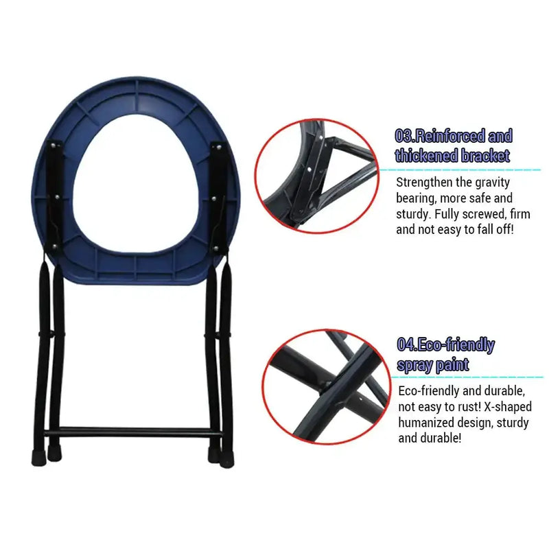Habicare SS Portable Folding Outdoor Toilet Seat Portable Folding Outdoor Toilet Seat