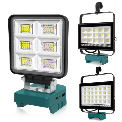 Cordless Rechargeable LED Work Light 6000K Portable Floodlight for Makita Batteries & Job Site Use – view 1