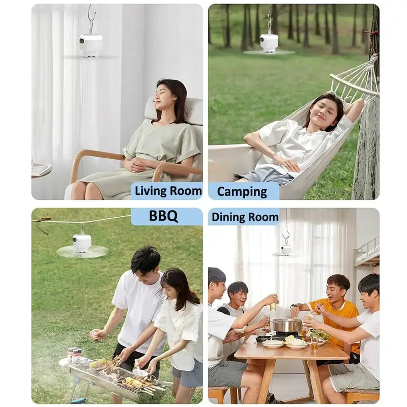 Portable Rechargeable Camping Ceiling Fan with Light & Remote – view 4