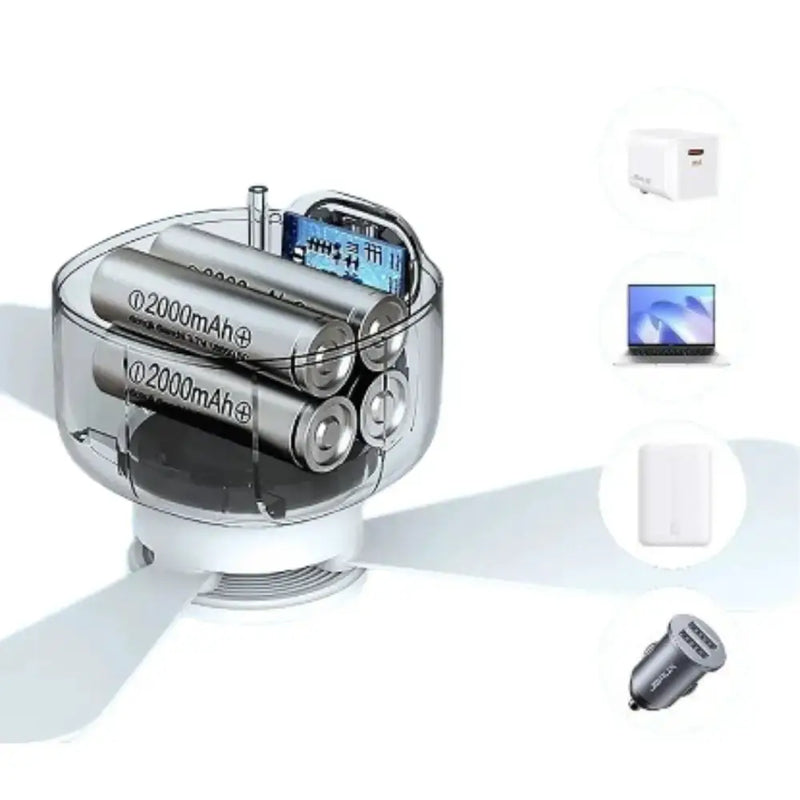 Portable Rechargeable Camping Ceiling Fan with Light & Remote – view 3