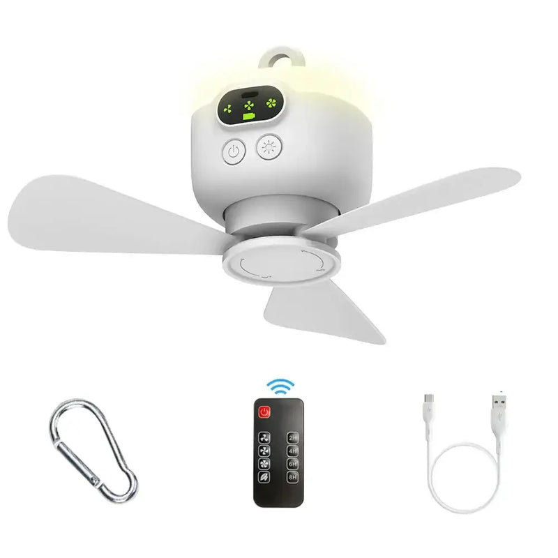 Portable Rechargeable Camping Ceiling Fan with Light & Remote – view 10
