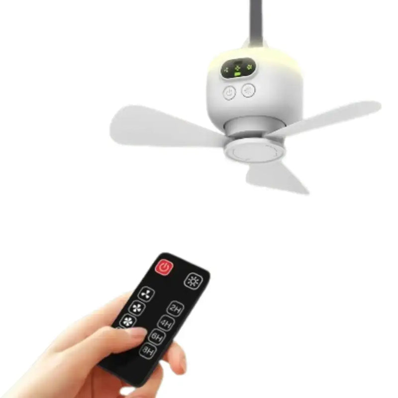 Portable Rechargeable Camping Ceiling Fan with Light & Remote – view 12