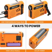 Portable Solar Hand Crank Radio with Power Bank & Flashlight – view 3