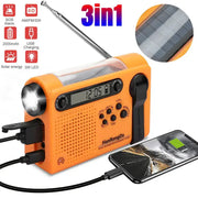 Portable Solar Hand Crank Radio with Power Bank & Flashlight – view 2