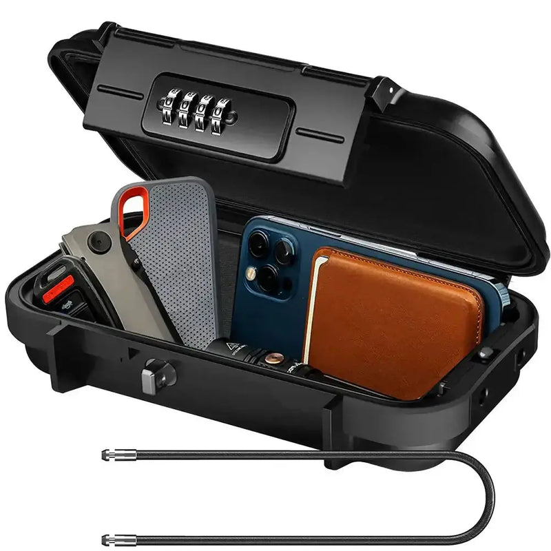 Habicare SS Portable Travel Safe Box – Waterproof Lockbox Portable Travel Safe Box – Waterproof Lockbox