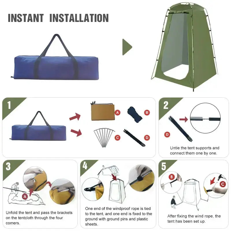 Portable Waterproof Shower & Changing Tent (available in Green & Orange) – view 9