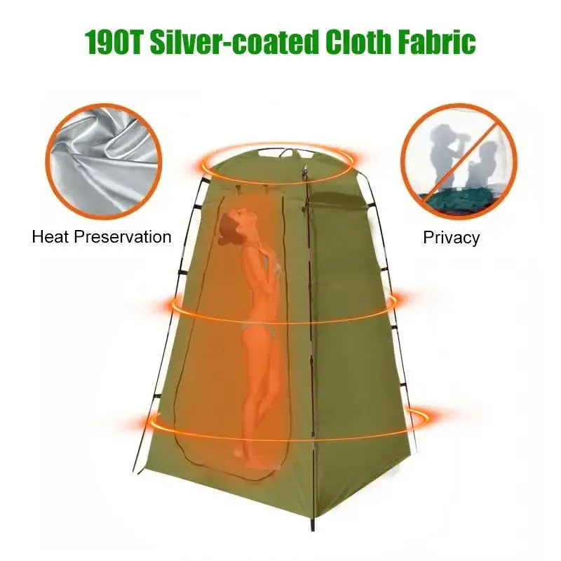 Portable Waterproof Shower & Changing Tent (available in Green & Orange) – view 4