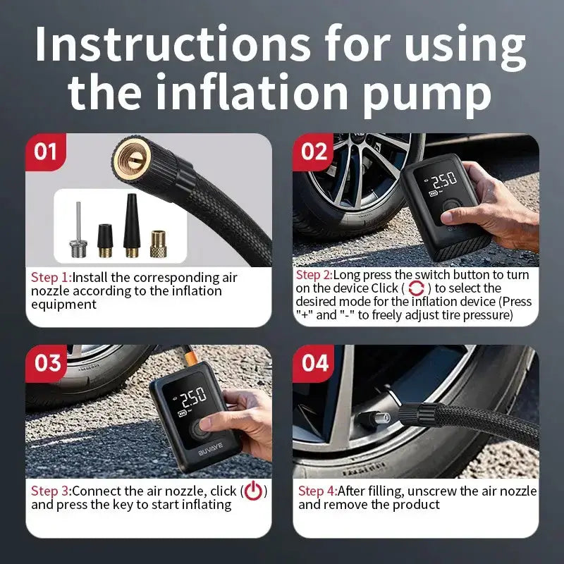 Habicare HBC Portable Wireless Air Compressor For Tyre Inflation Portable Wireless Air Compressor For Tyre Inflation