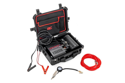 Portable 12 Volt Twin Motor Air Compressor With Carry Case 150 PSI 6.16 CFM