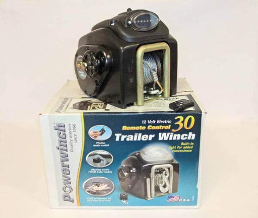 Power Winch RC30 12V Wireless Remote Trailer Winch For Boats Up To 11500 Lbs For Boat Owners With Built In Light