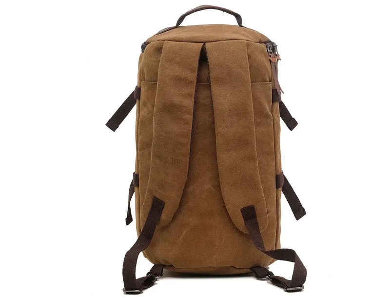 50L Canvas Hiking Backpack - Retro Style Travel Rucksack with Leather Accents | Men's Outdoor Pack – view 9