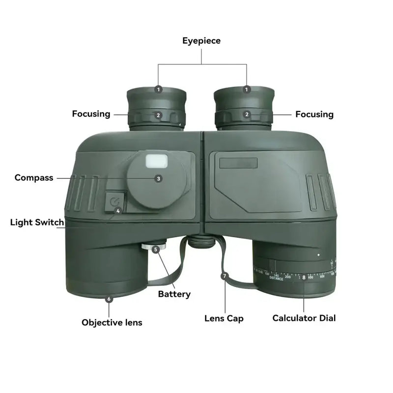 Professional Binoculars – Waterproof with Rangefinder & Compass (10x50) – view 3