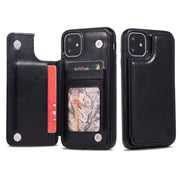 iPhone 13 Pro PU Leather Wallet Case With Card Slots Flip Cover Black – view 1