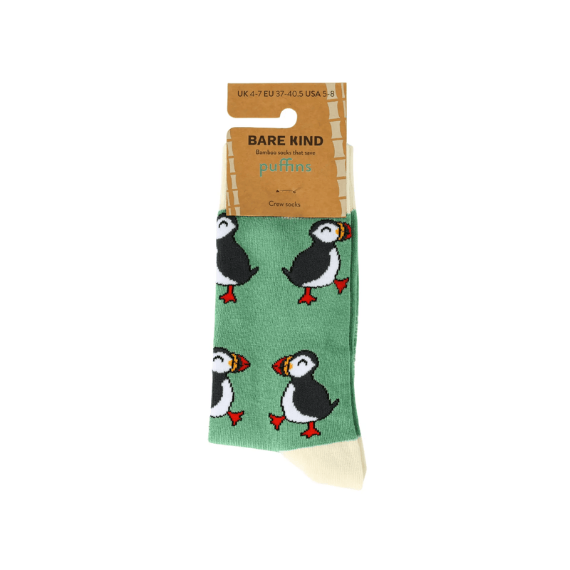 Barekind NZ Socks Save the Green Puffin Bamboo Socks Save the Green Puffin Bamboo Socks