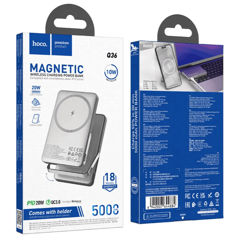 techplus Q36 Sunlight PD20W Wireless Power Bank 5000mAh Q36 Sunlight PD20W Magnetic Wireless Power Bank 5000mAh
