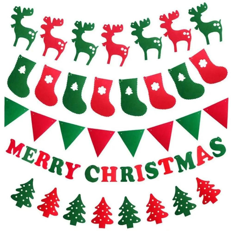 46PCS Merry Christmas Banner Decorations Bunting Sign – view 1