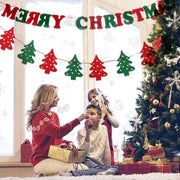 46PCS Merry Christmas Banner Decorations Bunting Sign – view 5