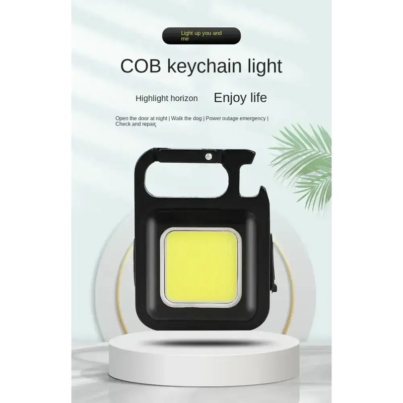 Habicare SS Rechargeable Mini LED Light Habicare Mini COB LED Flashlight with Bottle Opener