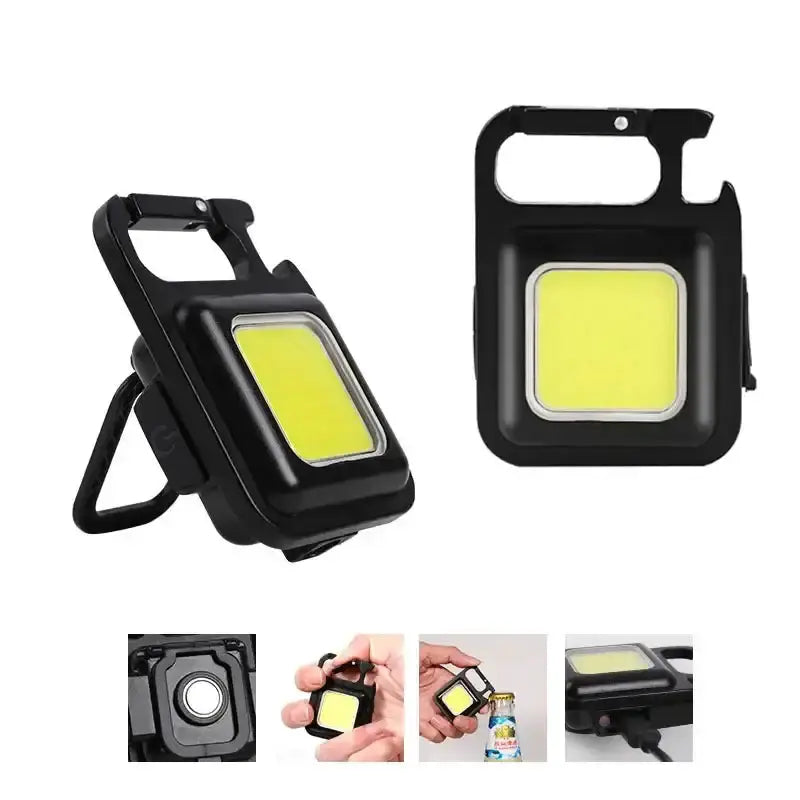 Habicare SS Rechargeable Mini LED Light Habicare Mini COB LED Flashlight with Bottle Opener