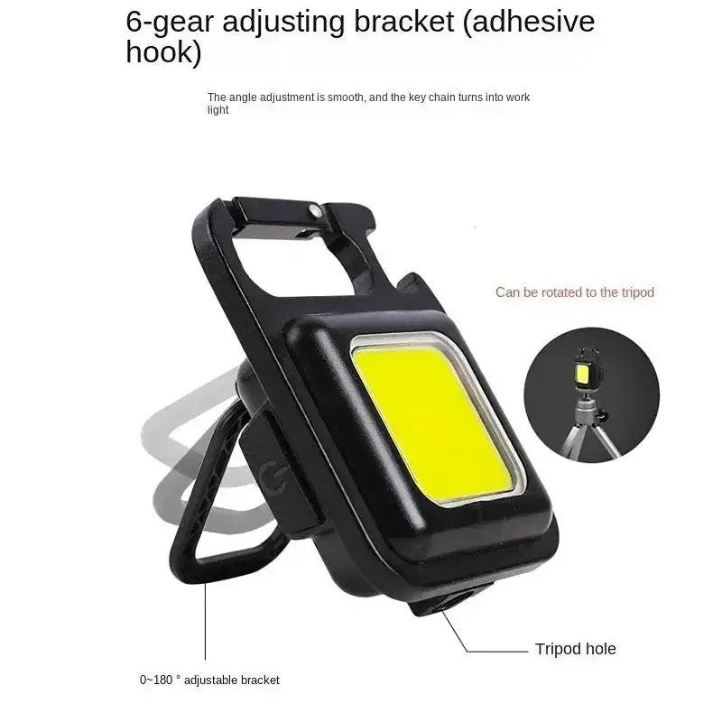 Habicare SS Rechargeable Mini LED Light Habicare Mini COB LED Flashlight with Bottle Opener