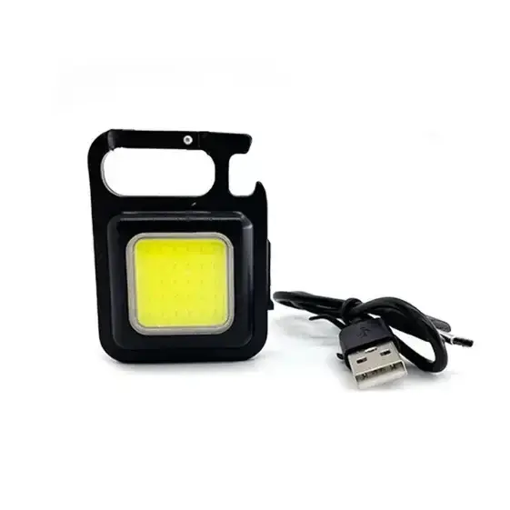 Habicare SS Rechargeable Mini LED Light Habicare Mini COB LED Flashlight with Bottle Opener