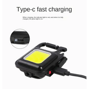 Habicare SS Rechargeable Mini LED Light Habicare Mini COB LED Flashlight with Bottle Opener
