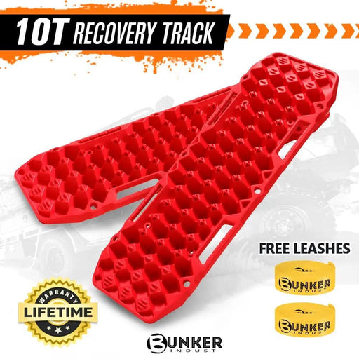 Kiwi Offroad BUNKER INDUST Pair 10T Recovery Tracks - Red Bunker Indust 10T Recovery Tracks Red for Offroad