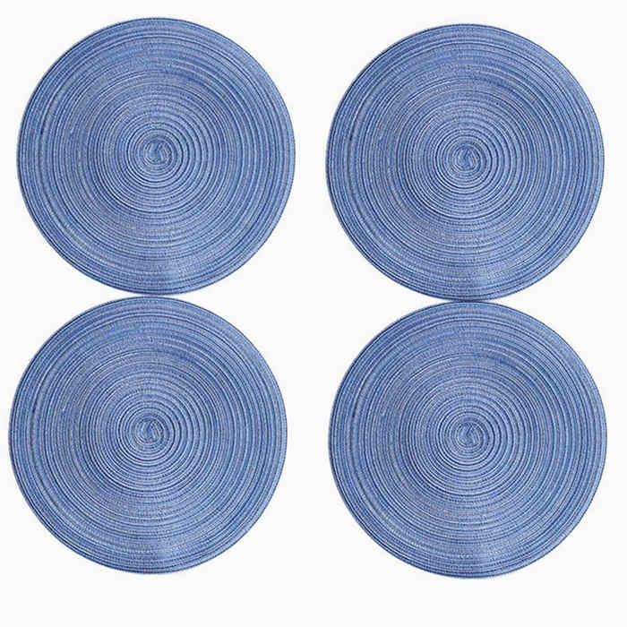 salelink.co.nz Unbranded 18cm Pack of 4 Coaster Placemats Blue 18cm Woven Coaster Placemats Pack Of 4