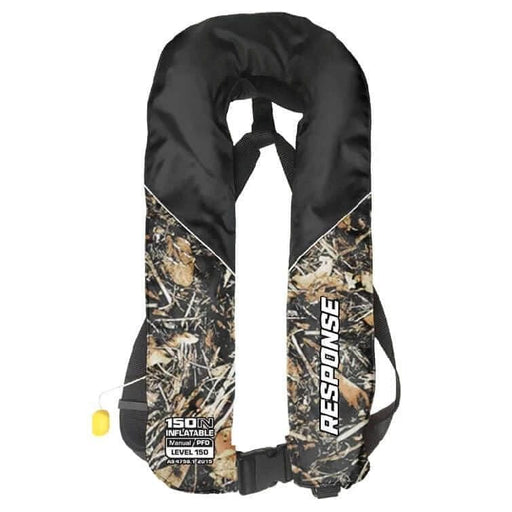Response Manual Inflatable Life Jacket Camouflage 150N Buoyancy RI150MC Adults Open Water