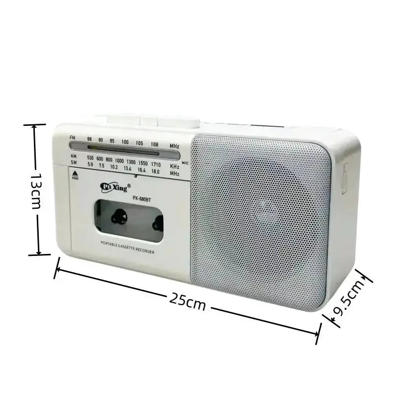 Habicare SS Retro Cassette Player with Bluetooth Radio Retro Cassette Player with Bluetooth Radio