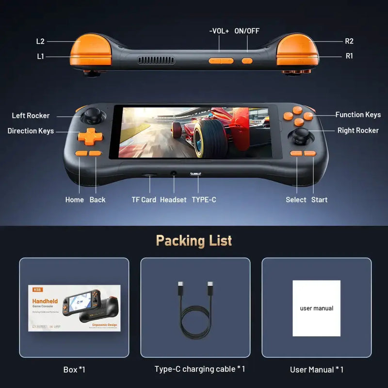 Retro Handheld Console – 5.5" Touchscreen, Android 14, Rechargeable Battery – view 4