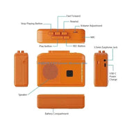 Habicare SS Retro Tape Player USB MP3 Converter Retro Tape Player USB MP3 Converter