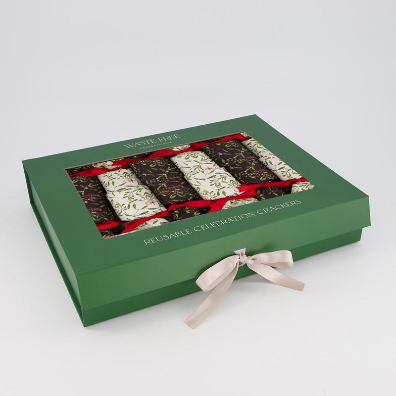 Waste Free Celebrations Christmas Crackers Mistletoe (6 Reusable Crackers) Mistletoe (6 Reusable Crackers)