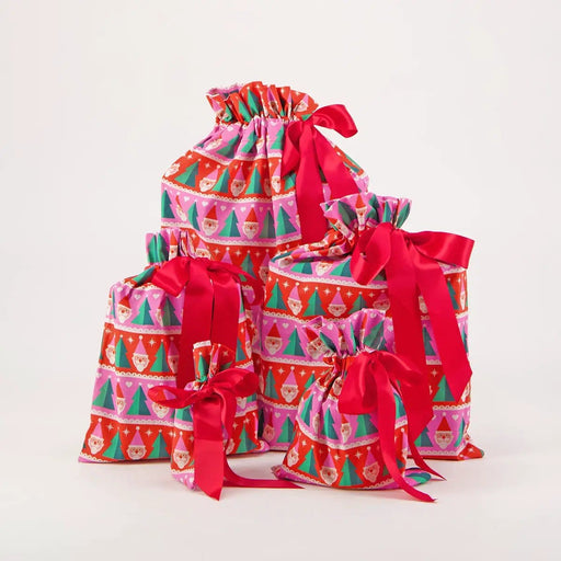 Waste Free Celebrations Fabric Gift Bags Papa Noel (Reusable Gift Bag Set) Papa Noel (Reusable Gift Bag Set)
