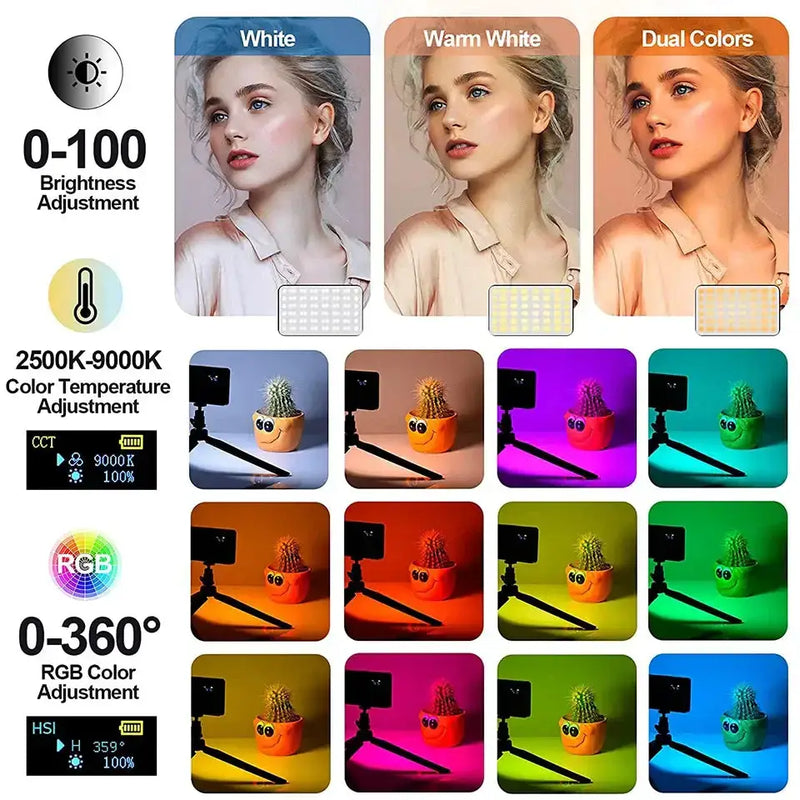 Habicare SS RGB LED Camera Light Panel for Vlog & DSLR RGB LED Camera Light Panel for Vlog & DSLR
