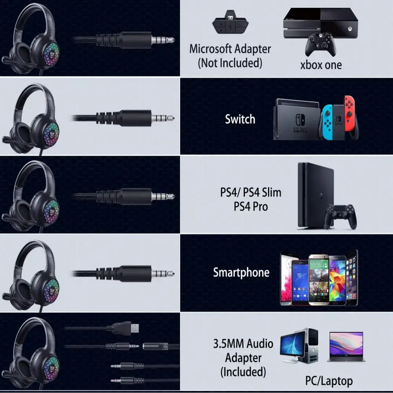 RGB Wired Gaming Headset – Over-Ear, Noise-Cancelling Mic – view 7