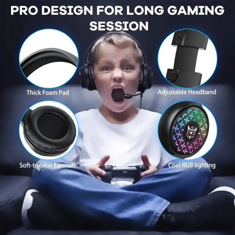 RGB Wired Gaming Headset – Over-Ear, Noise-Cancelling Mic – view 4