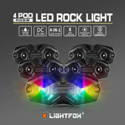 Kiwi Offroad General LIGHTFOX RGBW LED Rock Lights - 4 Pack Lightfox RGBW Rock Lights 4 Pack For Offroad Jeeps